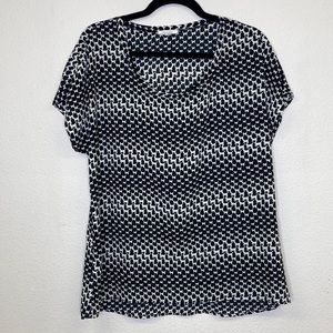 Pleione Short Sleeve Novelty Print Cat Blouse Size Medium